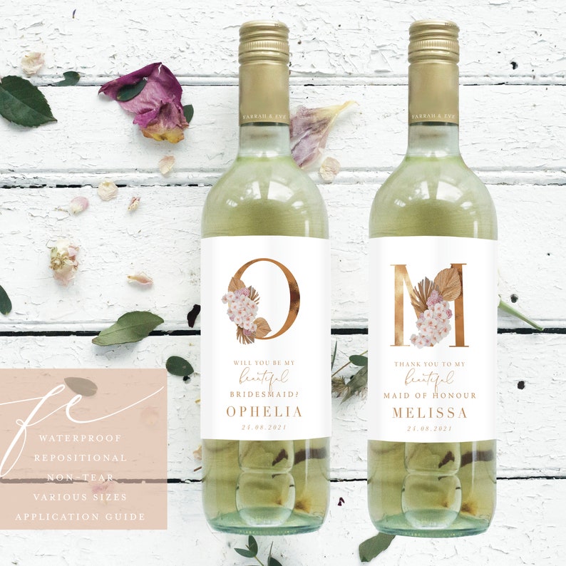 Will You Be Wine Bottle Labels Bridesmaid Thank You Wine Etsy UK