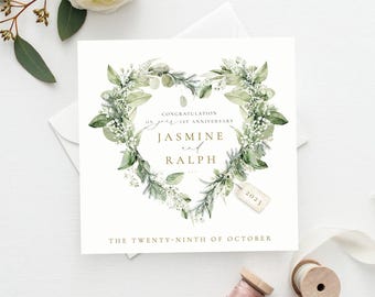 Carte de premier anniversaire personnalisée, anniversaire de mariage en papier, cartes de 1er anniversaire de mariage, anniversaire d'un an. Anniversaire d'un an, carte couple