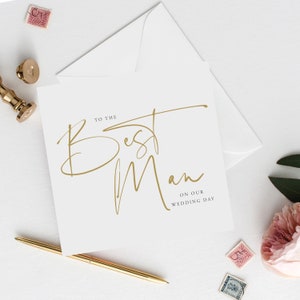 Script moderne à la carte de mariage du meilleur homme | Carte de mariage de remerciement du meilleur homme | Carte de fête nuptiale | Meilleure carte de mariage homme | FE31