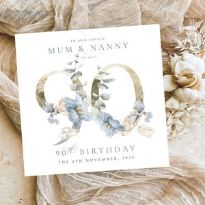 Carte personnalisée du 90e anniversaire, 90e anniversaire, grand-mère, oncle, grand-père, femme, tante, grand-mère, fait sur mesure, carte de félicitations, joyeux anniversaire image 3