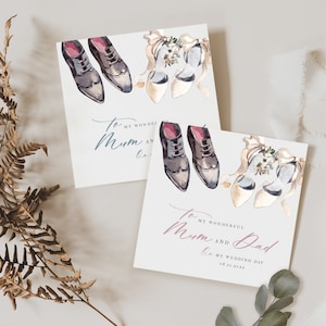 Biglietto di nozze PERSONALIZZATO per mamma e papà / Biglietto di matrimonio elegante / Biglietto di ringraziamento per i genitori / Biglietto per il giorno del matrimonio di mamma, papà, mamma e papà
