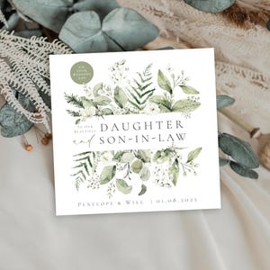 PERSONALIZADO Para NOSSA Filha e Genro Cartão de Casamento | Para MINHA Filha e Genro Cartão de Dia do Casamento | Filho Cartão de Casamento | Cartão de Casamento