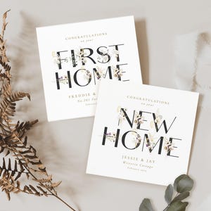 PERSONALISIERT Herzlichen Glückwunsch zu Ihrer ersten Hauskarte, Herzlichen Glückwunsch, erstes Haus, neues Zuhause, Hauskarte, Umzugskarte, Blumenhaus-Erwärmungskarte