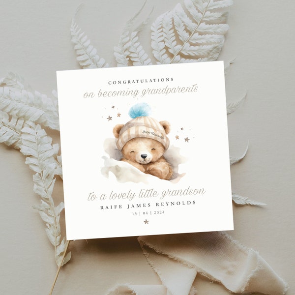 NEW GRANDPARENTS Baby Congratulations Card, Grandparents Card,You're Parents Card,New Arrival Card,Grandchild,Grandchild,Grandson, New Baby