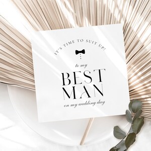 Script moderno Biglietto di ringraziamento BEST MAN / Biglietto di ringraziamento GROOMSMAN, Biglietto per festa nuziale / Biglietto di matrimonio Best Man, Paggio, Usher, Biglietto di ringraziamento