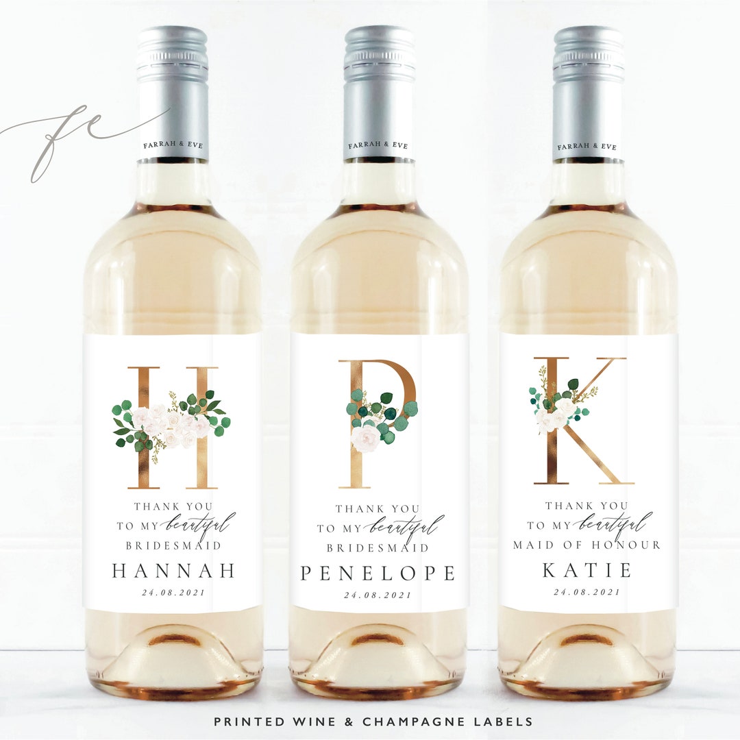 Bridesmaid Thank You Wine Labels Will You Be Wine Bottle Labels ...