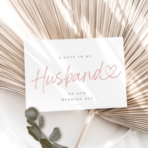 Aan mijn man trouwkaart met datum | Blush Hearts A6-kaart | Vrouw Kaart | Bruidegom Trouwkaart| Bruidskaart | Romantische kaart | Bruidegom | Aan Mijn Bruid