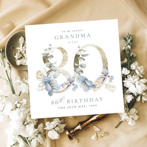 Carte personnalisée du 90e anniversaire, 90e anniversaire, grand-mère, oncle, grand-père, femme, tante, grand-mère, fait sur mesure, carte de félicitations, joyeux anniversaire image 2