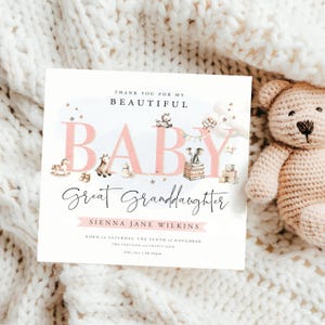 NIEUWE KLEINDOCHTER-kaart | Gefeliciteerd kaart kleindochter, bedankt voor onze kleinkindkaart, aandenken voor nieuwe baby, kaart ouders
