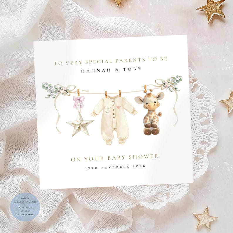 parents to be card
baby shower card
pregnancy congratulations
new baby card
cute baby card
washing line baby card
baby clothesline design
cuddly toy baby card
floral baby card
gender neutral baby card
pastel baby shower card
mummy to be card
daddy to be card