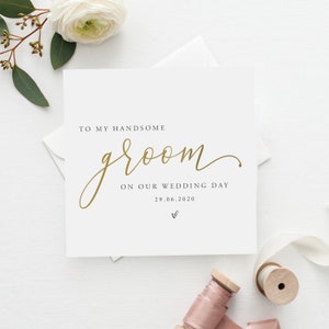 Personalisiertes Stiftbuch zu meinem Bräutigam Hochzeitskarte | Mock Gold | Bräutigam Danke Hochzeitskarte | Brautparty Karte | Bräutigam Hochzeitskarte | FE27A