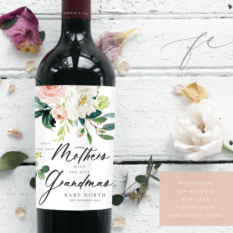 PREGNANCY Announcement Wine Labels Bay Due Wine Bottle Label Etsy