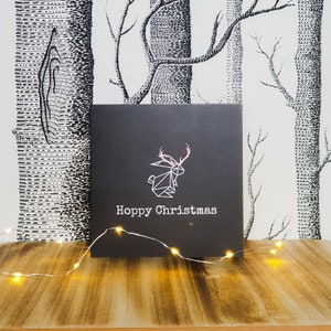 Bunny Rabbit Christmas Card - Natale luppolato - Coniglio renna