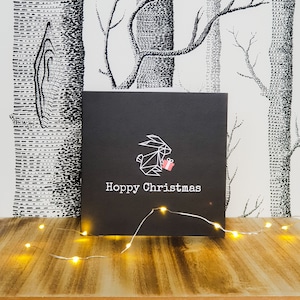 Bunny Rabbit kerstkaart - Hoppy kerst - Gift