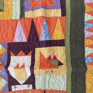 Vintage hand sewn fall quilt
