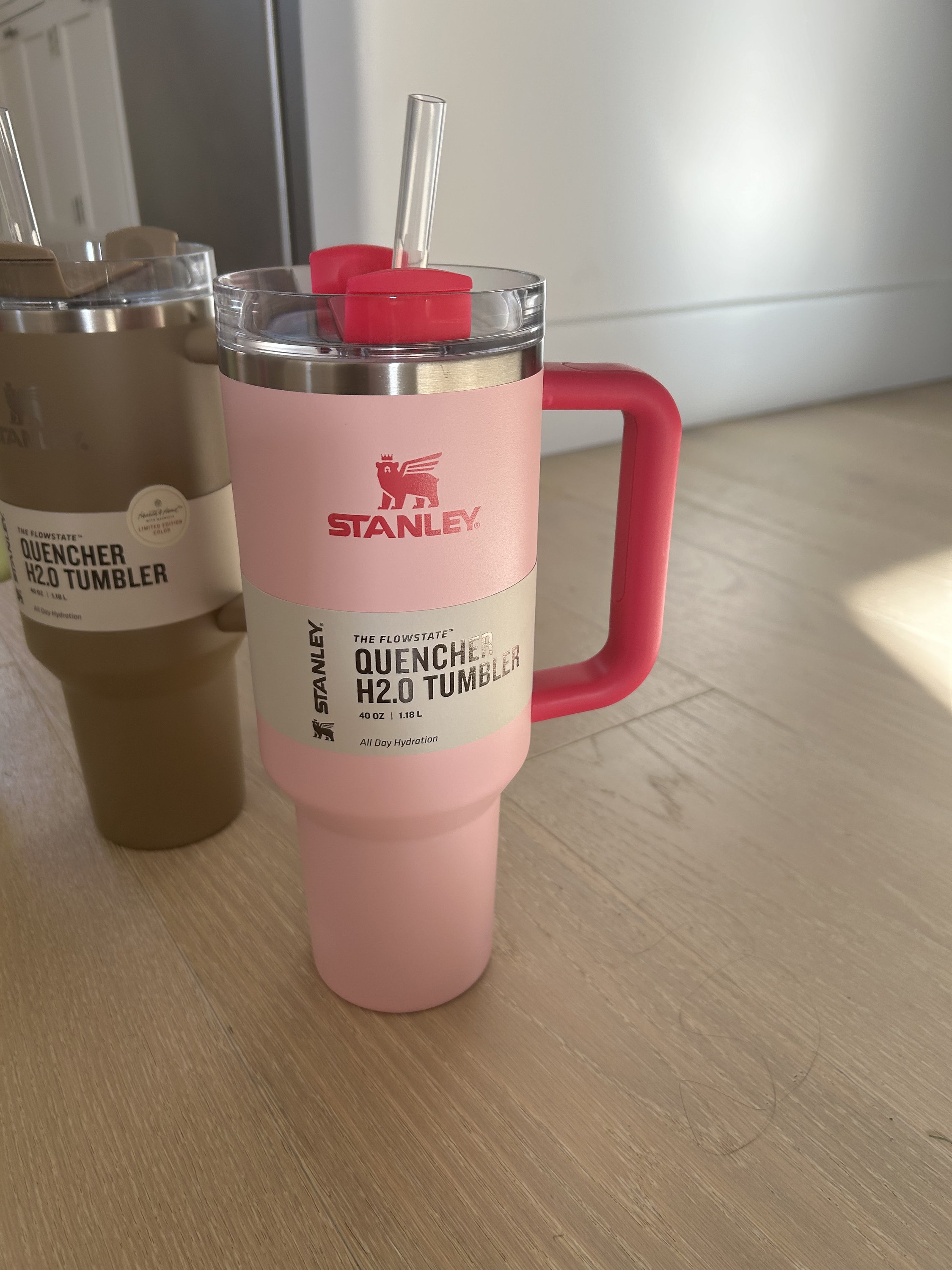 New Stanley 40 oz h2.0 Quencher Tumbler Hot Barbie Pink Ombre