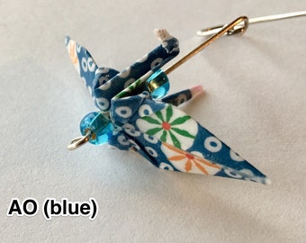 Origami Bird Crane Earrings / Jewelry - Japanese paper and sterling silver. Unique gift.