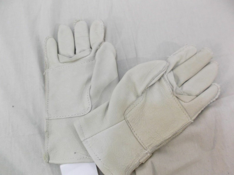 Pre-own Military Grade Heavy Duty Cattlehide Gloves Tan White 8415-00-268-7872