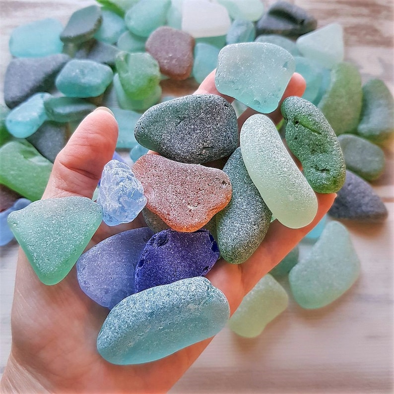 Colorful Sea Glass Large Sea Glass Bulk Natural Glass for Crafts and Decor Etsy