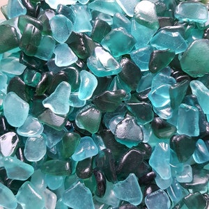 Beach Combed Teal Sea Glass in Bulk | 0.6 - 1.2 inch | Sea glass art Beach decor Crafts