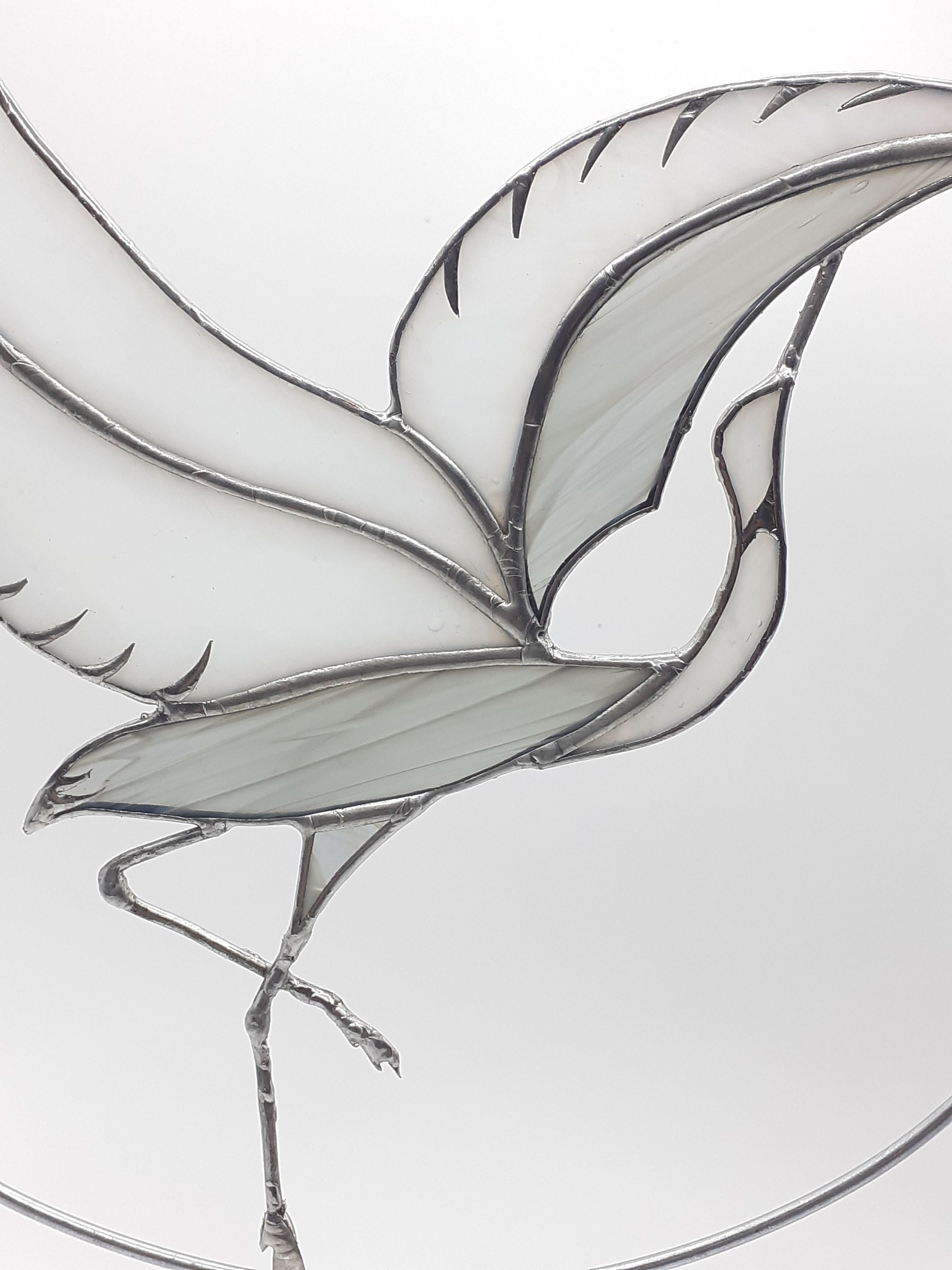 Egret Stained Glass Suncatcher Egret Silhouette Egret Art - Etsy