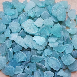 Sea glass bulk Aqua and teal blue sea glass Mixed size