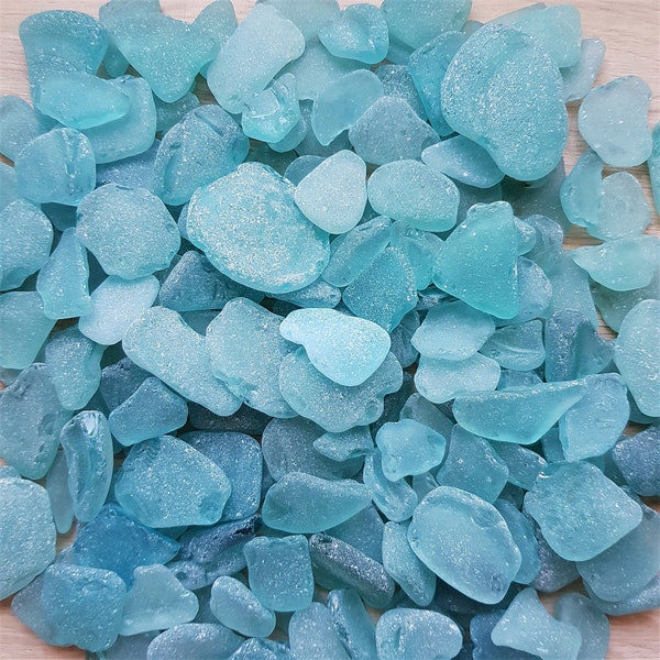 Sea glass bulk Aqua and teal blue sea glass Mixed size