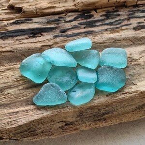 Pièces en verre de mer authentiques : turquoise et turquoise, qualité joaillière