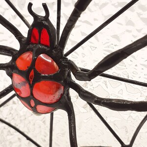 Gothic Stained Glass Spider Web, Jumping Spider Tealight Holder, Mirkwood Spider Stained Glass Suncatcher, Gothic Home Decor Halloween Decor image 9