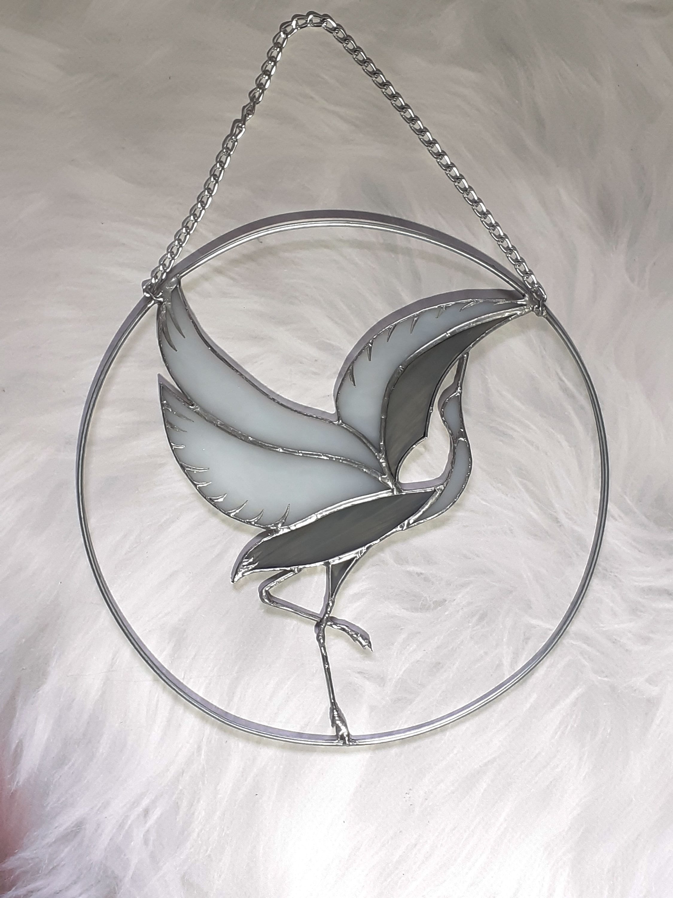 Egret Stained Glass Suncatcher Egret Silhouette Egret Art - Etsy