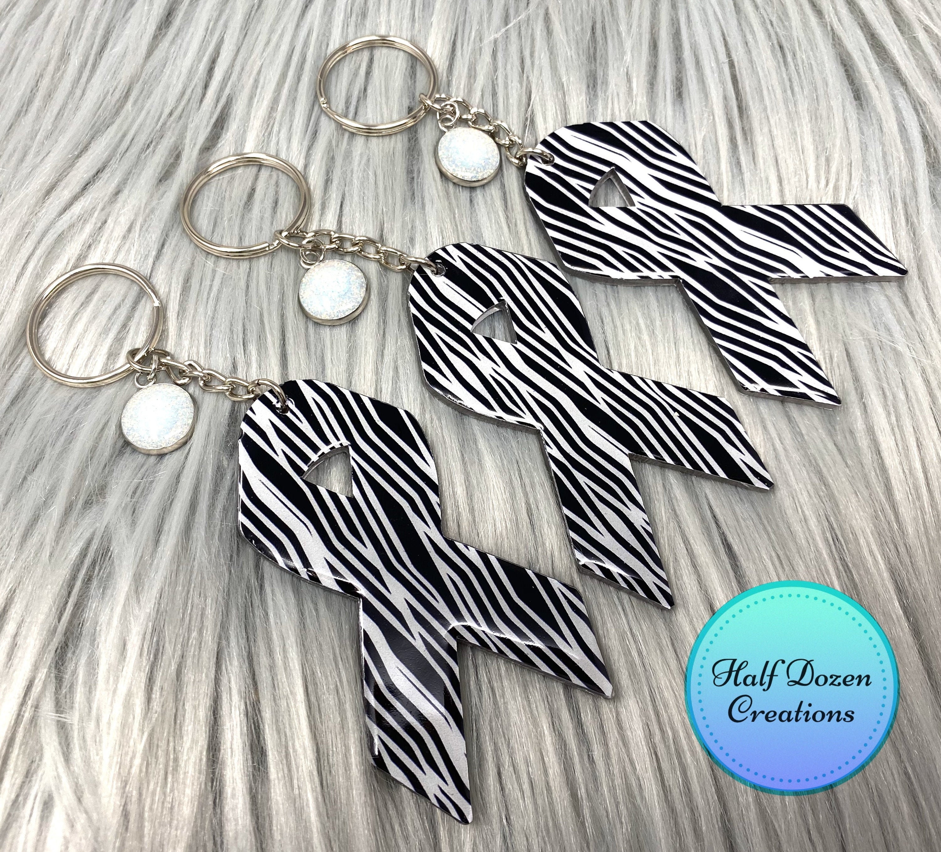 Awareness ribbon keychain cancer keychain awareness Etsy