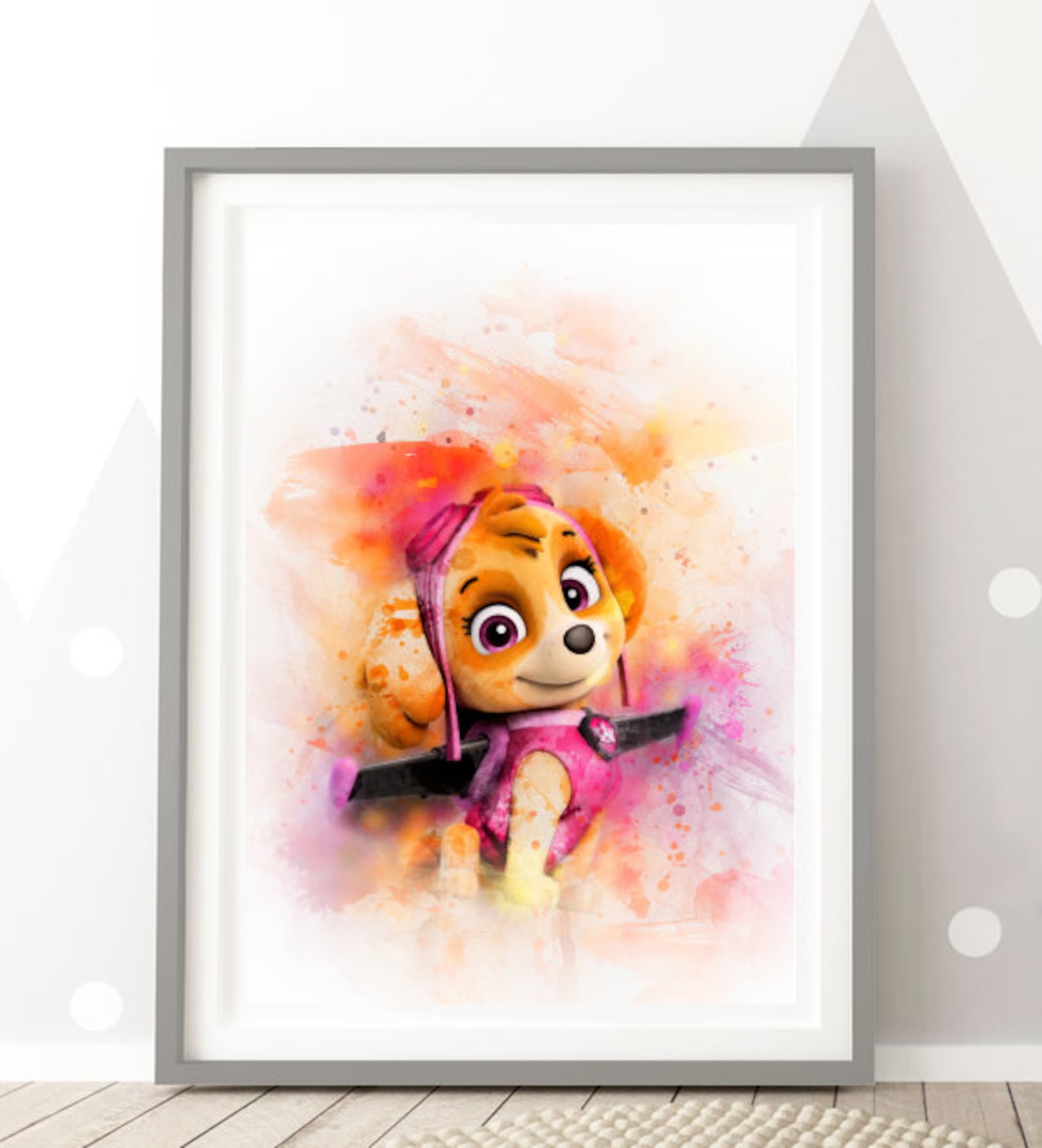 Skye Paw Patrol Print Watercolor Paw Patrol Printable Skye Etsy