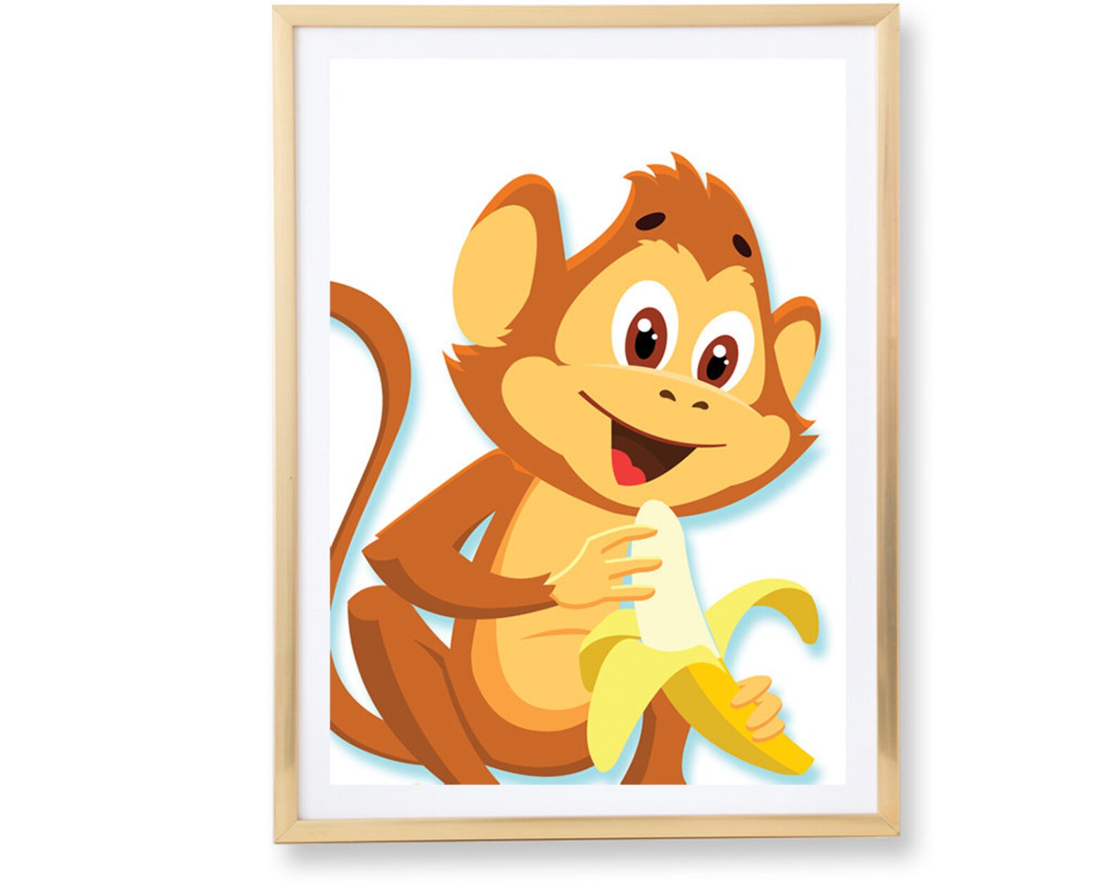 Funny Monkey Poster Baby Room Decor Cute Animal Nursery Etsy