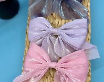 Shimmery cute bow hair clip FREE SHIPPING