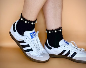 Black Socks with Pearls