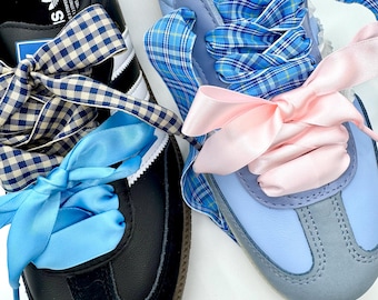 Plaid Ribbon Shoe Laces