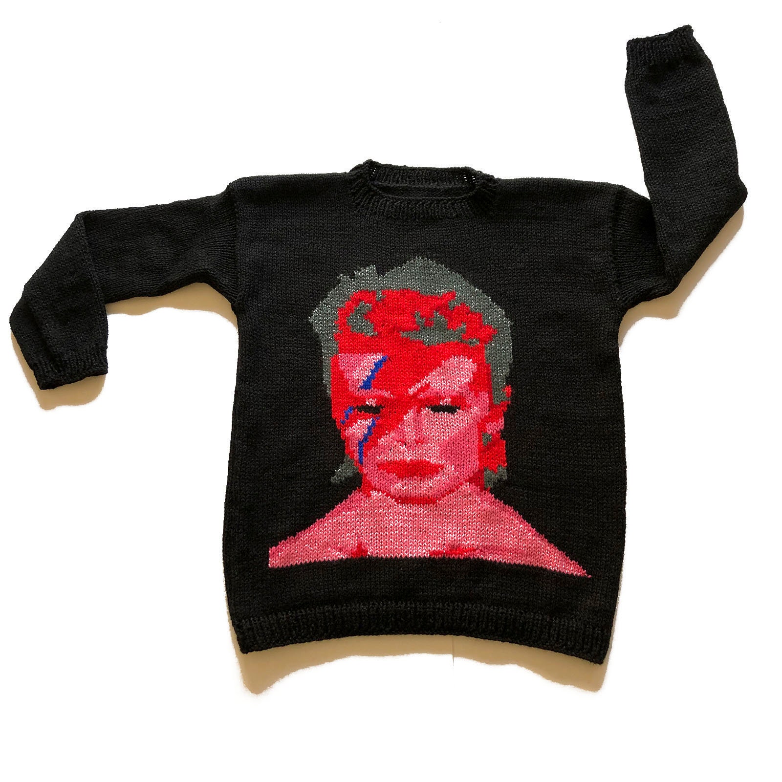 Made to order unisex and oversized sweater handmade with chilean wool Intarsia jumper with an exclusive design for the music fans