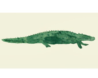antique /& vintage decorative picture approx. 17 x 25 cm Nile Crocodile \u2013 Original vintage print from 1892