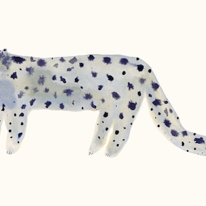 A3 Snow Leopard Jaguar Big Cat Illustration Print