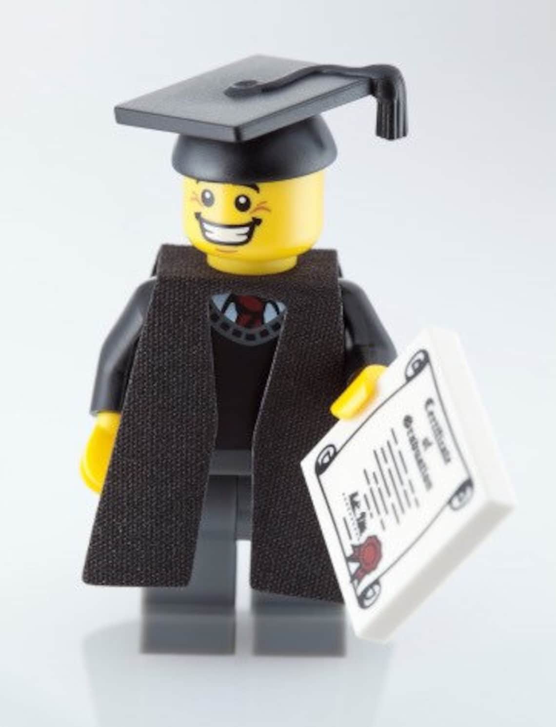 Graduation Minifigure Fits Lego Mini Figure Building Blocks Etsy