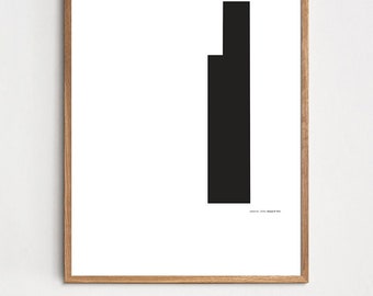 Abstract, minimalist graphic in black and white, art print, posters, architecture, illustration