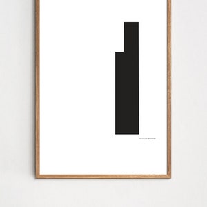 Abstrakte, minimalistische Grafik in Schwarz-Weiß, Kunstdruck, Poster, Architektur, Illustration