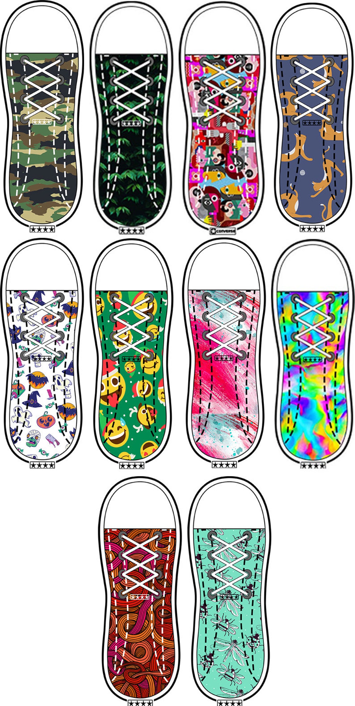 111 Converse Shoe SOCK Sublimation DESIGNS Design bundle Etsy
