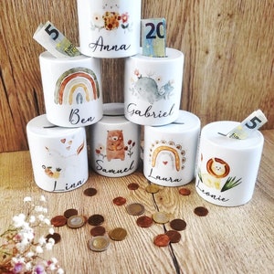 Money box with name, ceramic money box, personalized money box, money gift, Christmas gift, Santa Claus gift