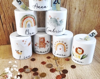 Money box with name, ceramic money box, personalized money box, money gift, Christmas gift, Santa Claus gift