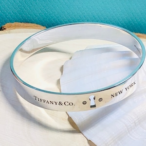 Authentic TIFFANY&Co Sterling Silver  Diamond Locks Bangle.