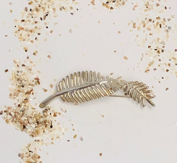 Vintage Sterling Silver Feather Pin Brooch . - image 5