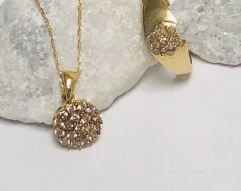 10 KT  .25 CTW Champagne Diamond Ring and Pendant( Not included chain neckles)