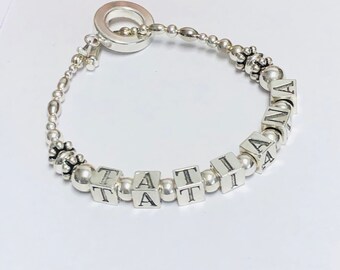 Sterling Silver Name Bracelet. - Etsy