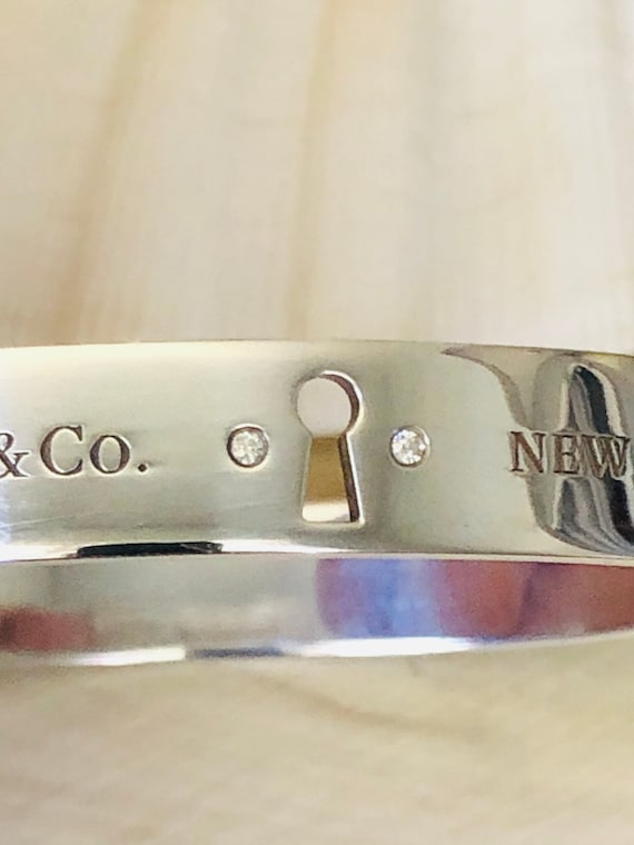 Authentic Tiffany&co Sterling Silver Diamond Locks Bangle. - Etsy